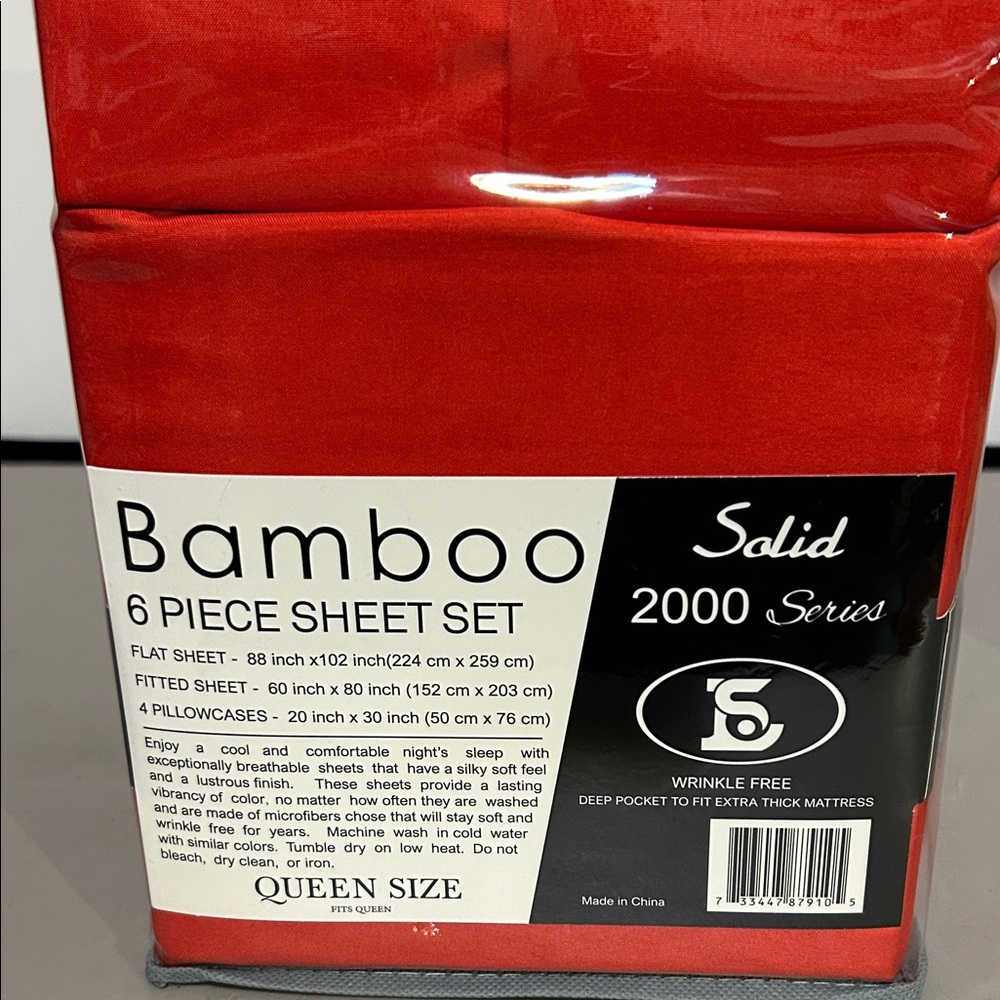 Red Bamboo 6 Piece Sheet Set